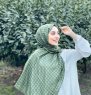 Qiana - Khaki Gedessineerde Katoen Hijab