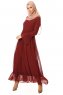 Samiya - Bordeaux Chiffon Jurk - Burun