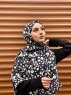 Sham - Zwart Gedessineerde Katoen Hijab - Mirach