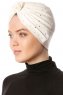 Shereen - Creme Crepe Chiffon Turban - Sehr-i Sal