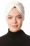 Shereen - Creme Crepe Chiffon Turban - Sehr-i Sal