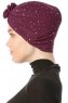 Shereen - Purper Crepe Chiffon Turban - Sehr-i Sal