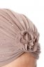 Shereen - Licht Taupe Crepe Chiffon Turban - Sehr-i Sal