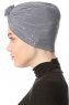 Shereen - Donker Grijs Crepe Chiffon Turban - Sehr-i Sal
