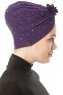 Shereen - Donkerpaars Crepe Chiffon Turban - Sehr-i Sal
