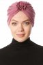 Shereen - Donker Roze Crepe Chiffon Turban - Sehr-i Sal