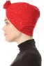 Shereen - Rood Crepe Chiffon Turban - Sehr-i Sal