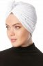 Shereen - Wit Crepe Chiffon Turban - Sehr-i Sal