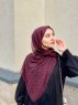 Shilan - Bordeaux Gedessineerde Crêpe Hijab - Mirach