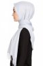 Sinem Ljusgrå Chiffon Hijab Med Fransar 4A1405c