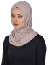 Sofia - Taupe Katoenen Praktisch Hijab