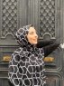 Sora - Zwart Gedessineerde Katoen Hijab - Mirach