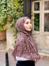 Suha - Katoenen Hijab In Bruin Luipaardpatroon