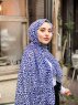 Suha - Katoenen Hijab In Marineblauw & Wit Luipaardpatroon