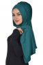 Tamara - Donkergroen Katoenen Praktisch Hijab