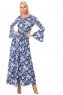 Turna - Blauw Bloemenjurk