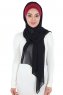 Vera - Bordeaux & Zwart Praktisch Chiffon Hijab