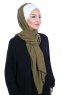 Vera - Creme & Khaki Praktisch Chiffon Hijab