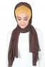 Vera - Mosterd & Marron Praktisch Chiffon Hijab