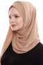 Yara - Camel Praktisch One Piece Crepe Hijab