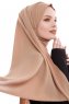 Yara - Camel Praktisch One Piece Crepe Hijab