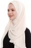 Yara - Licht Beige Praktisch One Piece Crepe Hijab