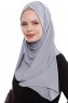 Yara - Donker Grijs Praktisch One Piece Crepe Hijab