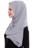 Yara - Donker Grijs Praktisch One Piece Crepe Hijab