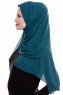 Yara - Donkergroen Praktisch One Piece Crepe Hijab