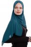 Yara - Donkergroen Praktisch One Piece Crepe Hijab