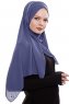 Yara - Royal Blue Praktisch One Piece Crepe Hijab