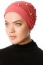 Yaren - Donker Roze Crepe Chiffon Turban - Sehr-i Sal