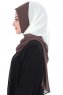 Ylva - Bruin & Creme Praktisch Chiffon Hijab