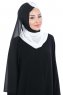 Ylva - Wit & Zwart Praktisch Chiffon Hijab