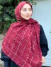 Zakiyah - Katoenen Hijab In Bordeaux Patroon