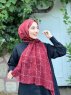 Zakiyah - Katoenen Hijab In Bordeaux Patroon