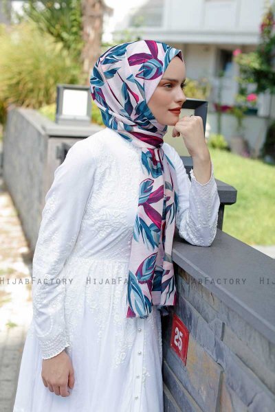 Beyza - Roze & Blauw Gevormde Hijab - Sal Evi