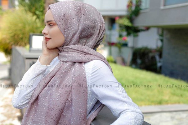Akay - Taupe Gevormde Hijab - Sal Evi