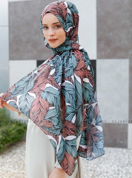 Seyyal - Groen & Roze Gevormde Hijab - Sal Evi