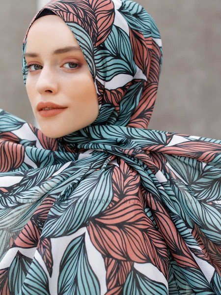 Seyyal - Groen & Roze Gevormde Hijab - Sal Evi