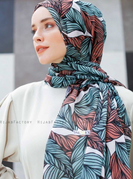 Seyyal - Groen & Roze Gevormde Hijab - Sal Evi