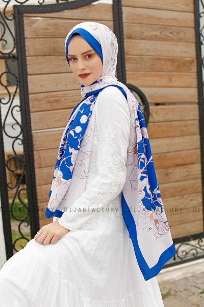 Hijab Twill Met Orchideepatroon - Sal Evi