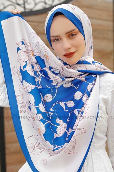 Hijab Twill Met Orchideepatroon - Sal Evi