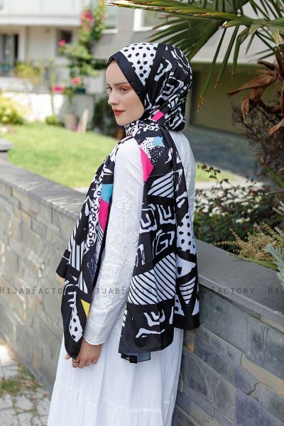 Hijab Twill Met Memphispatroon - Sal Evi