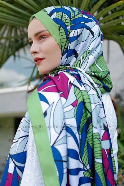 Hijab Twill Met Bladpatroon - Sal Evi