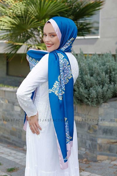 Hijab Twill Met Blue Dreampatroon - Sal Evi