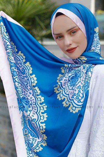 Hijab Twill Met Blue Dreampatroon - Sal Evi