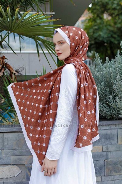 Hijab Twill Met Kaneelpatroon - Sal Evi