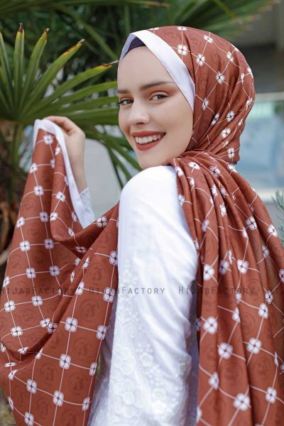Hijab Twill Met Kaneelpatroon - Sal Evi