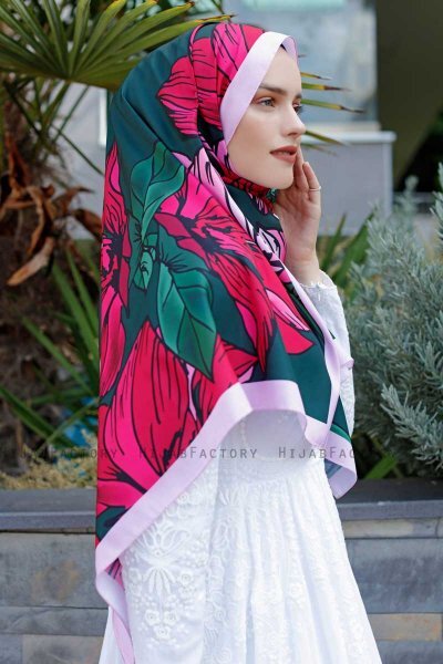 Hijab Twill Met Robijnpatroon - Sal Evi